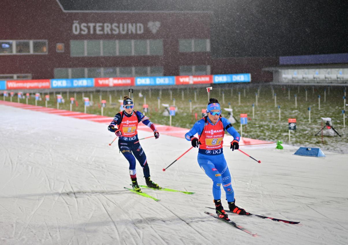 Dorothea Wierer war am Schießstand und in der Loipe blitzschnell. © ANSA / Hanna Brunlof