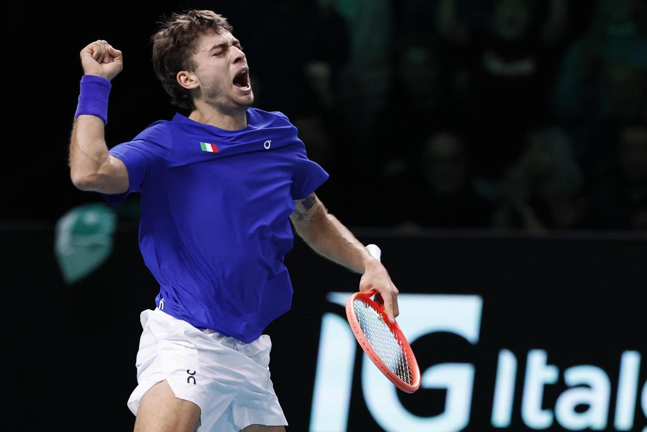 Flavio Cobolli avancierte zum Star der Azzurri. © ANSA / SERENA CAMPANINI