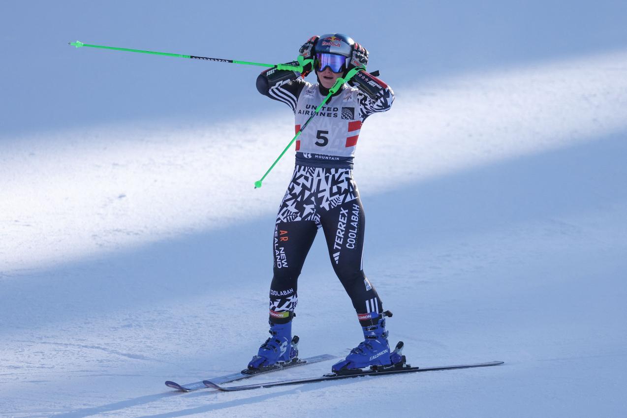 Ganz glauben konnte die Neuseeländerin ihre Meisterleistung wohl selbst nicht. © APA / EZRA SHAW