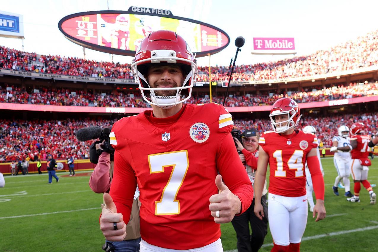 Harrison Butker und die City Chiefs haben ebenfalls einen Rückstand gedreht. © APA / JAMIE SQUIRE
