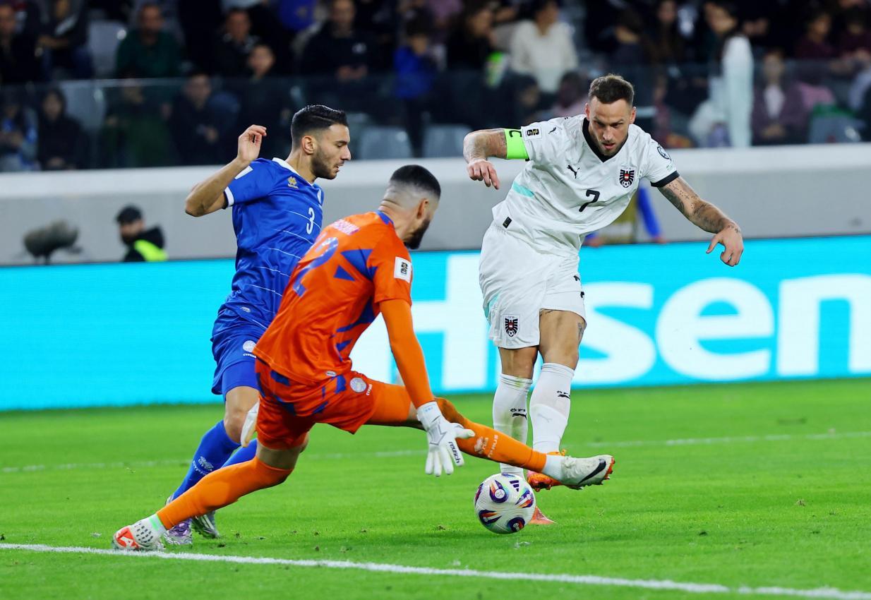 Marko Arnautovic erzielte insgesamt acht Tore in der Quali. © ANSA / MARIOS GREGORIOU