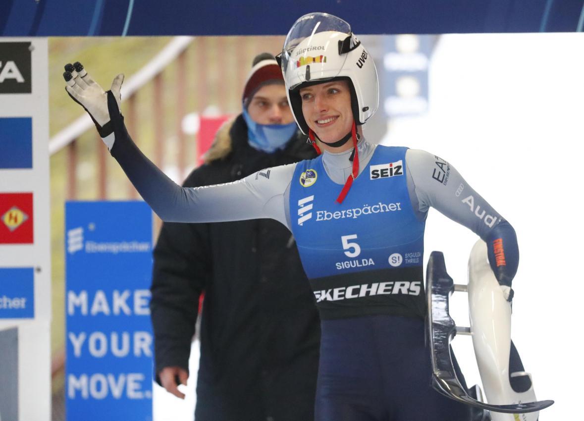 Verena Hofer will den Druck nicht zu groß werden lassen. © ANSA / TOMS KALNINS