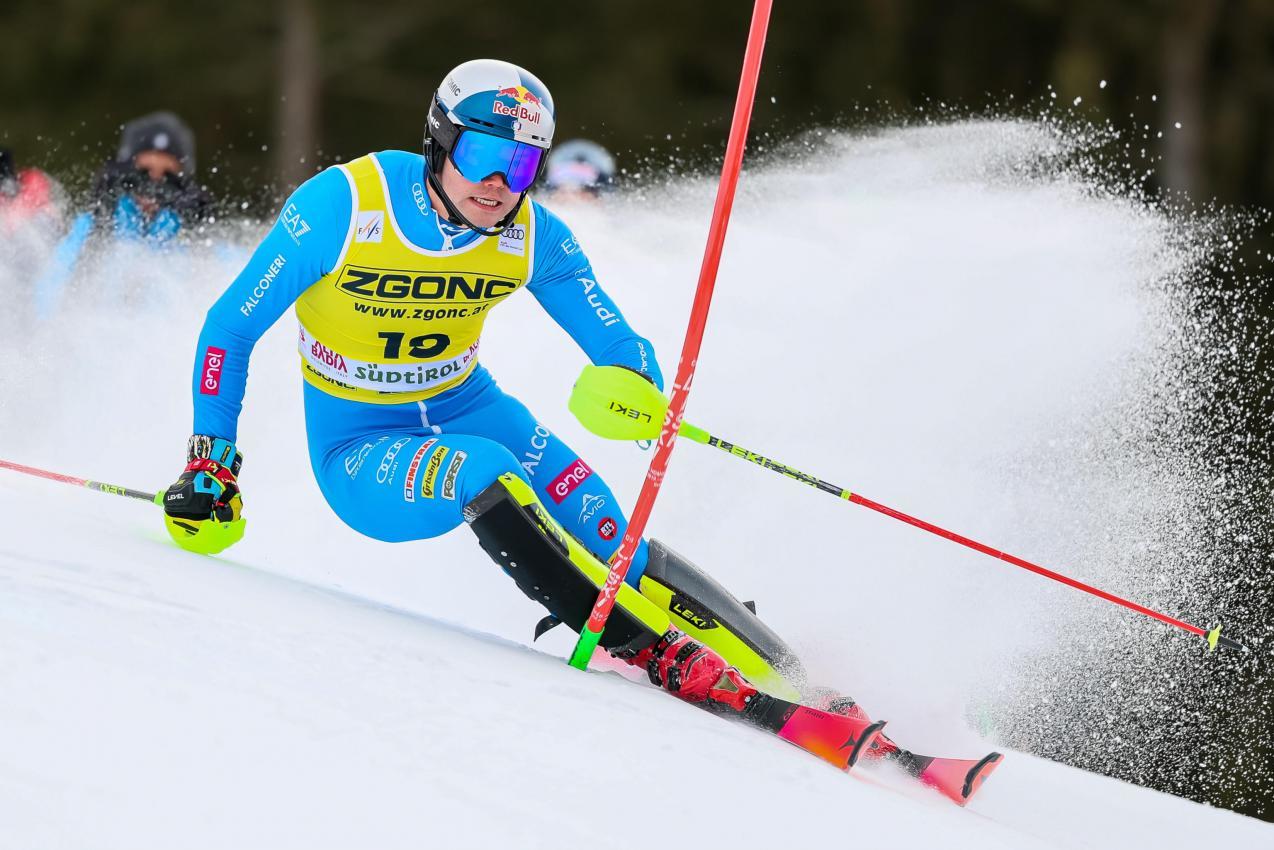 Alex Vinatzer during his Alta Badia performance. © ANSA / ANDREA SOLERO