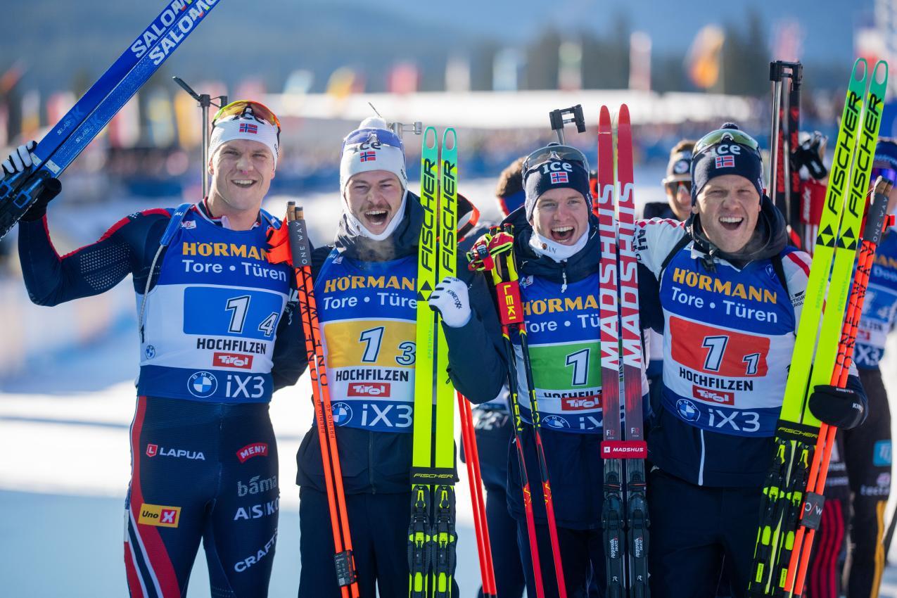 Die norwegisch Staffel hat das Rennen dominiert. © APA / GEORG HOCHMUTH