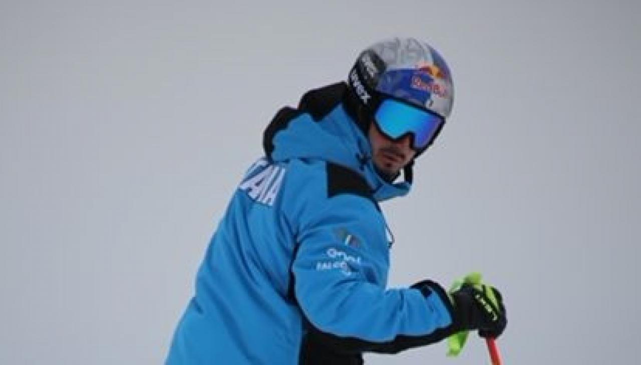 Dominik Paris bei der Streckenbesichtigung. © Saslong Classic Club