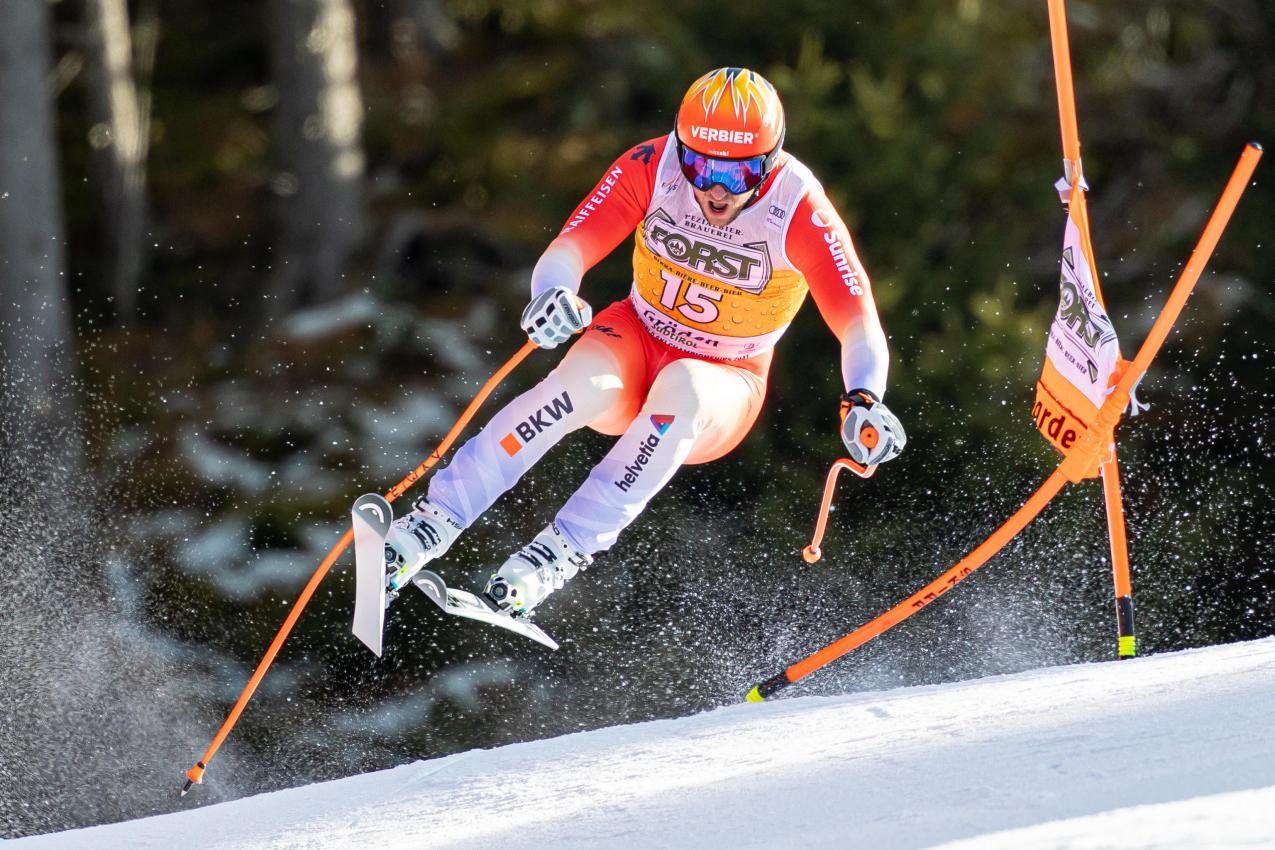 Justin Murisier bei seinem Gröden-Einsatz. © ANSA / ANDREA SOLERO