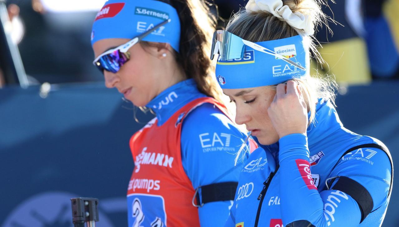 Lisa Vittozzi (l.) verabschiedet sich vorläufig aus dem Weltcup, Hannah Auchentaller (r.) dagegen ist zurück: © Pierre TEYSSOT