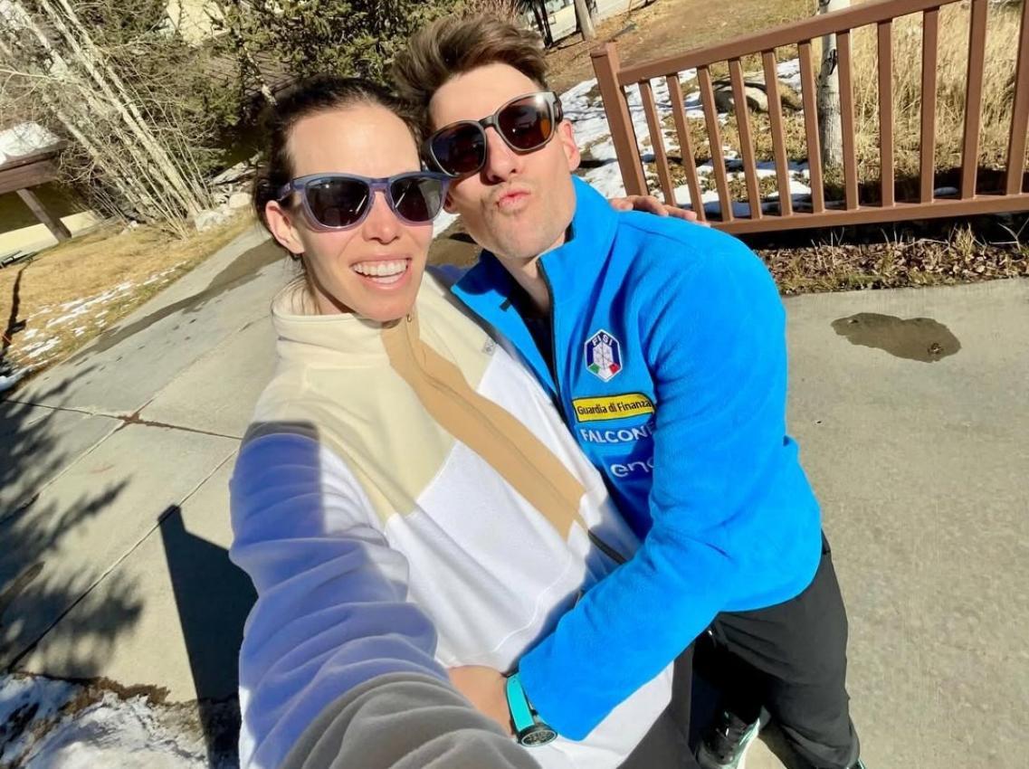 Luca De Aliprandini mit seiner Verlobten Michelle Gisin.