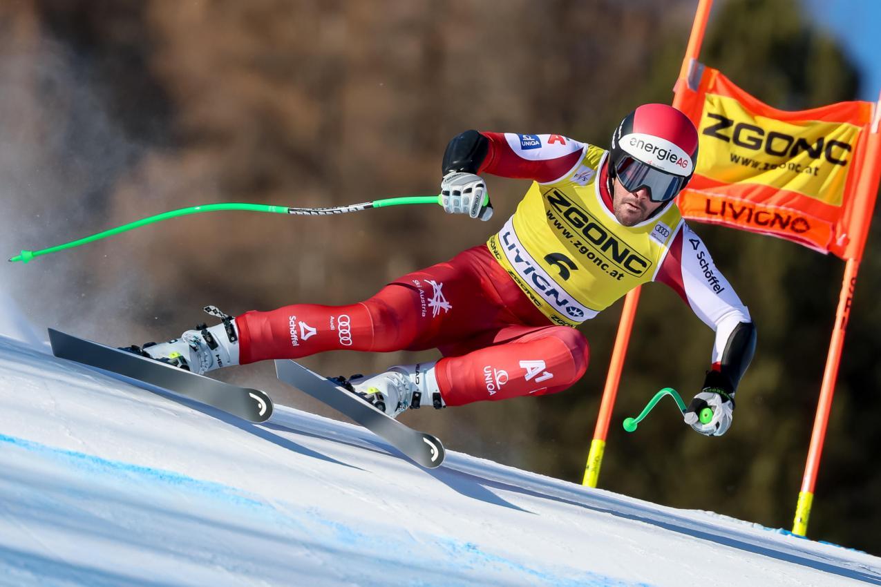 Vincent Kriechmayr bei seinem Livigno-Ritt. © ANSA / ANDREA SOLERO