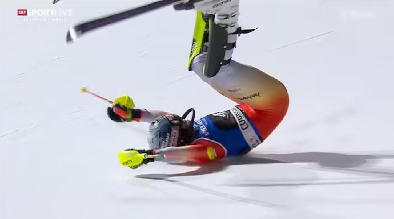 Wendy Holdener kam spektakulär zu Sturz.