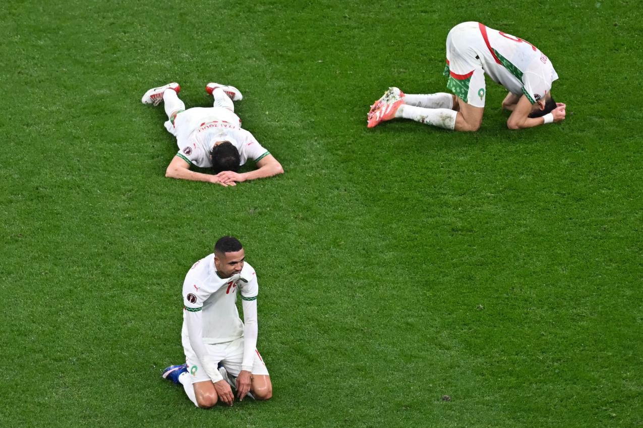 Die Marokkaner waren am Boden zerstört. © APA/afp / PAUL ELLIS