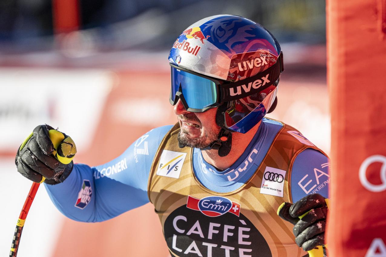 Dominik Paris was in pain at the finish line. © ANSA / PETER SCHNEIDER