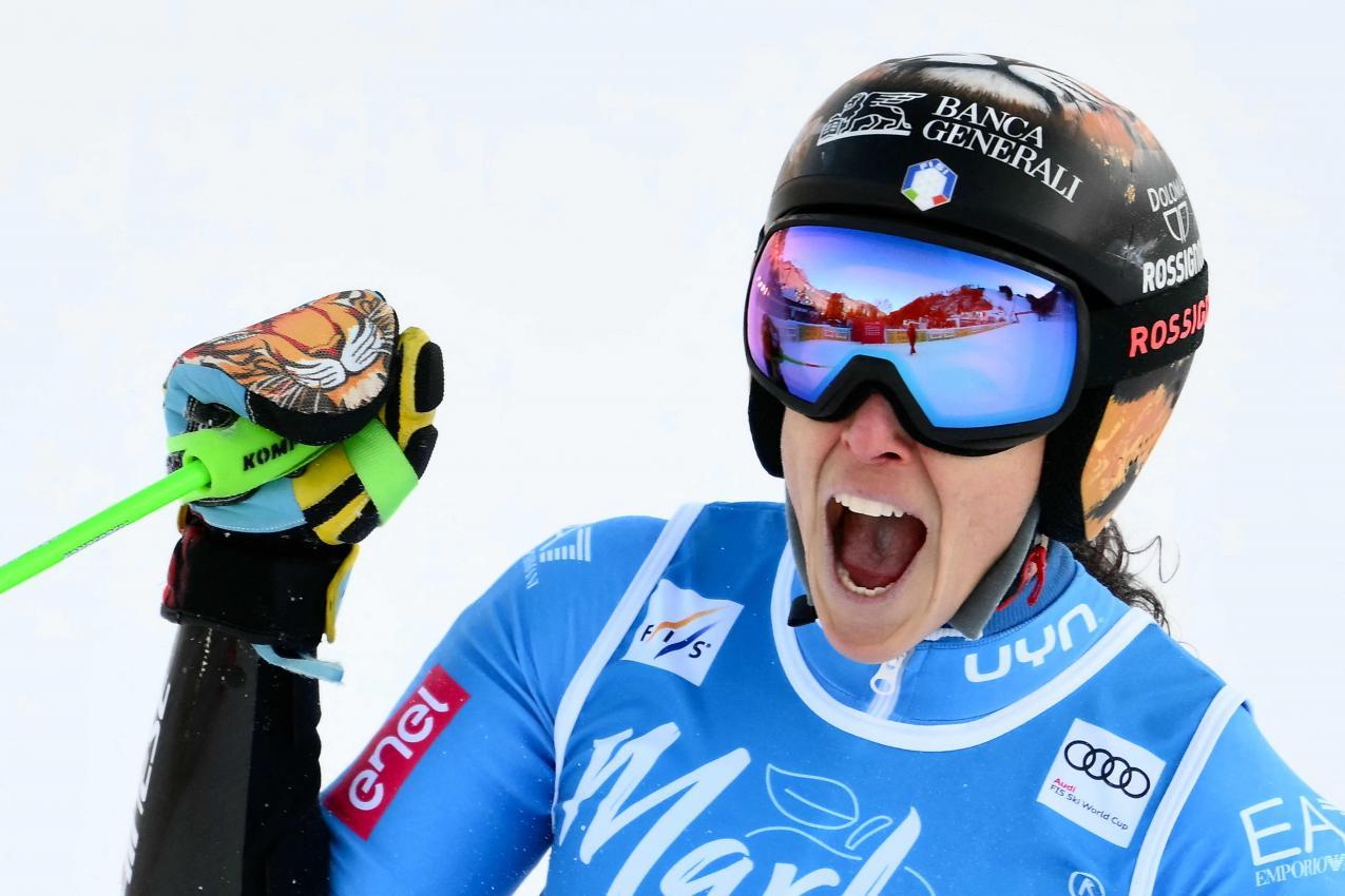 Federica Brignone hat sich eindrucksvoll zurückgemeldet. © APA/afp / MARCO BERTORELLO