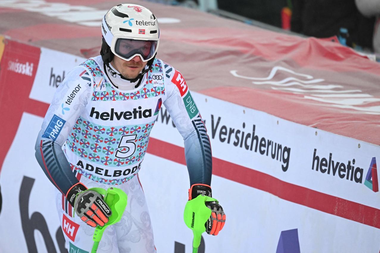 Kristoffersen was disappointed despite finishing third. © APA/afp / FABRICE COFFRINI