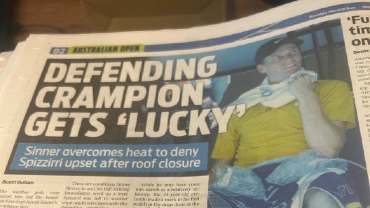 Sinner in den australischen Medien.