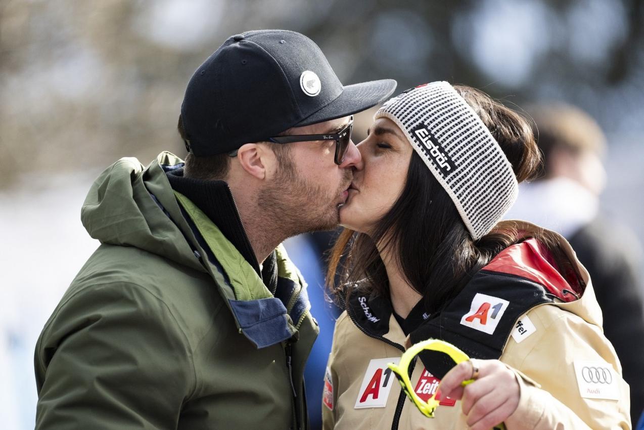 Stephanie Venier und ihr Mann Christian Walder. © KEYSTONE / ALESSANDRO DELLA VALLE
