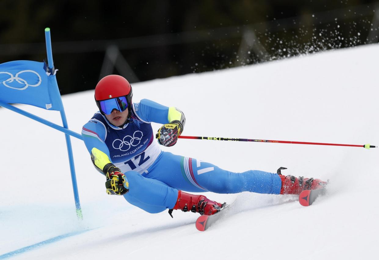 Alex Vinatzer braucht eine Aufholjagd im zweiten Durchgang. © ANSA / GUILLAUME HORCAJUELO