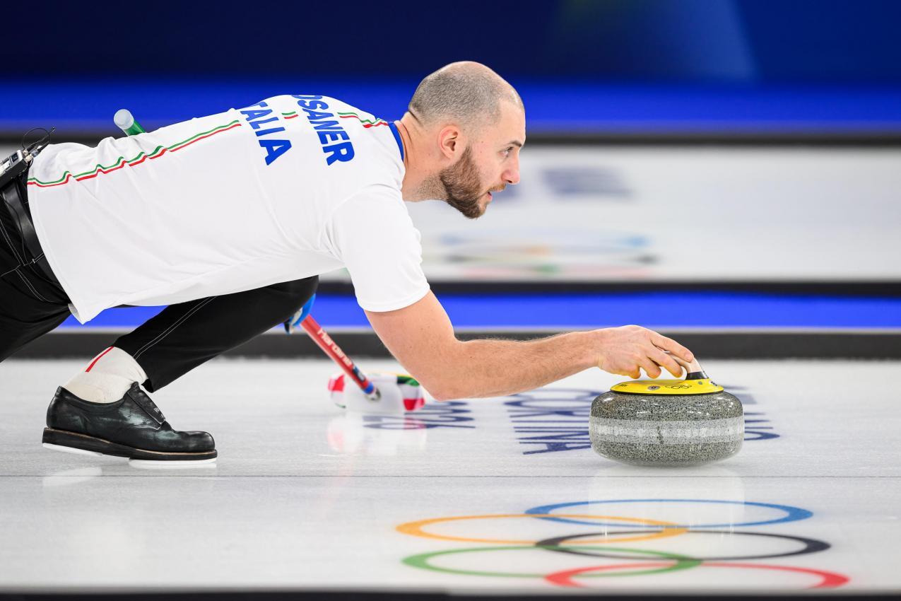 Amos Mosaner ist mit Stefania Constantini ausgeschieden. © ANSA / JURE MAKOVEC