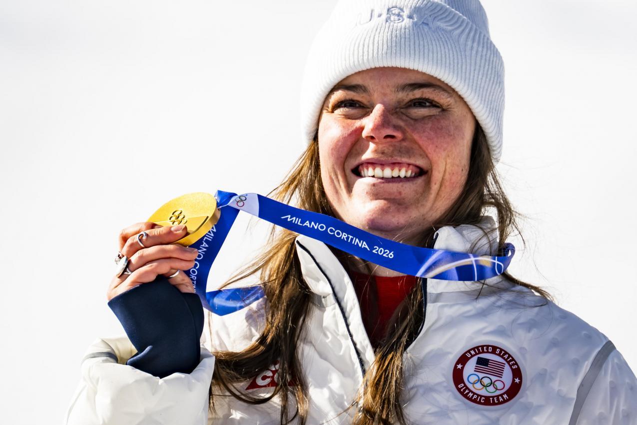 Auch Breezy Johnson erhielt einen Antrag während Olympia 2026. © ANSA / JEAN-CHRISTOPHE BOTT