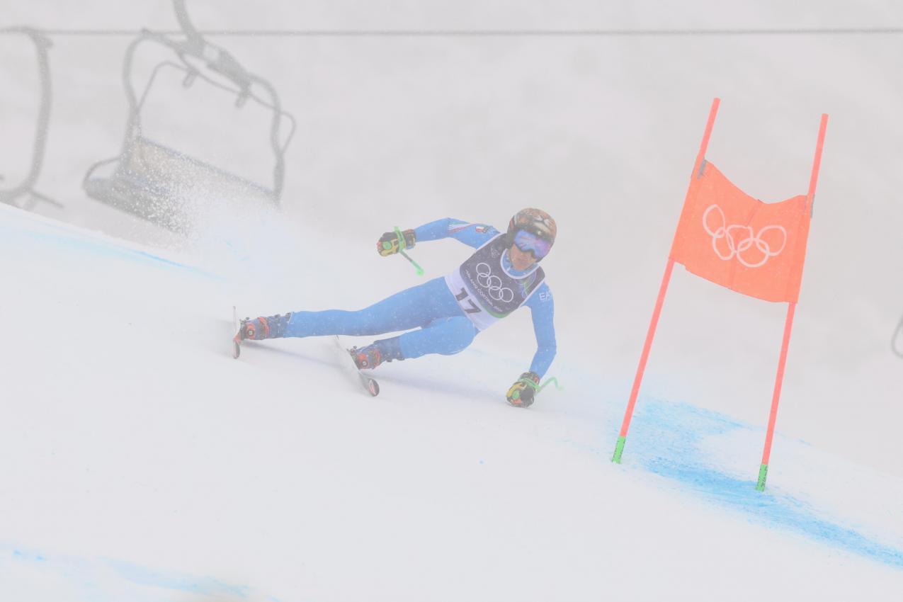 Brignone im Nebel von Cortina. © ANSA / ANDREA SOLERO