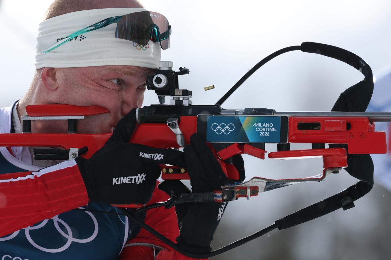 Dale-Skjevdal war der einzige Biathlet, der heute fehlerlos im Schießen blieb. © APA/afp / ODD ANDERSEN