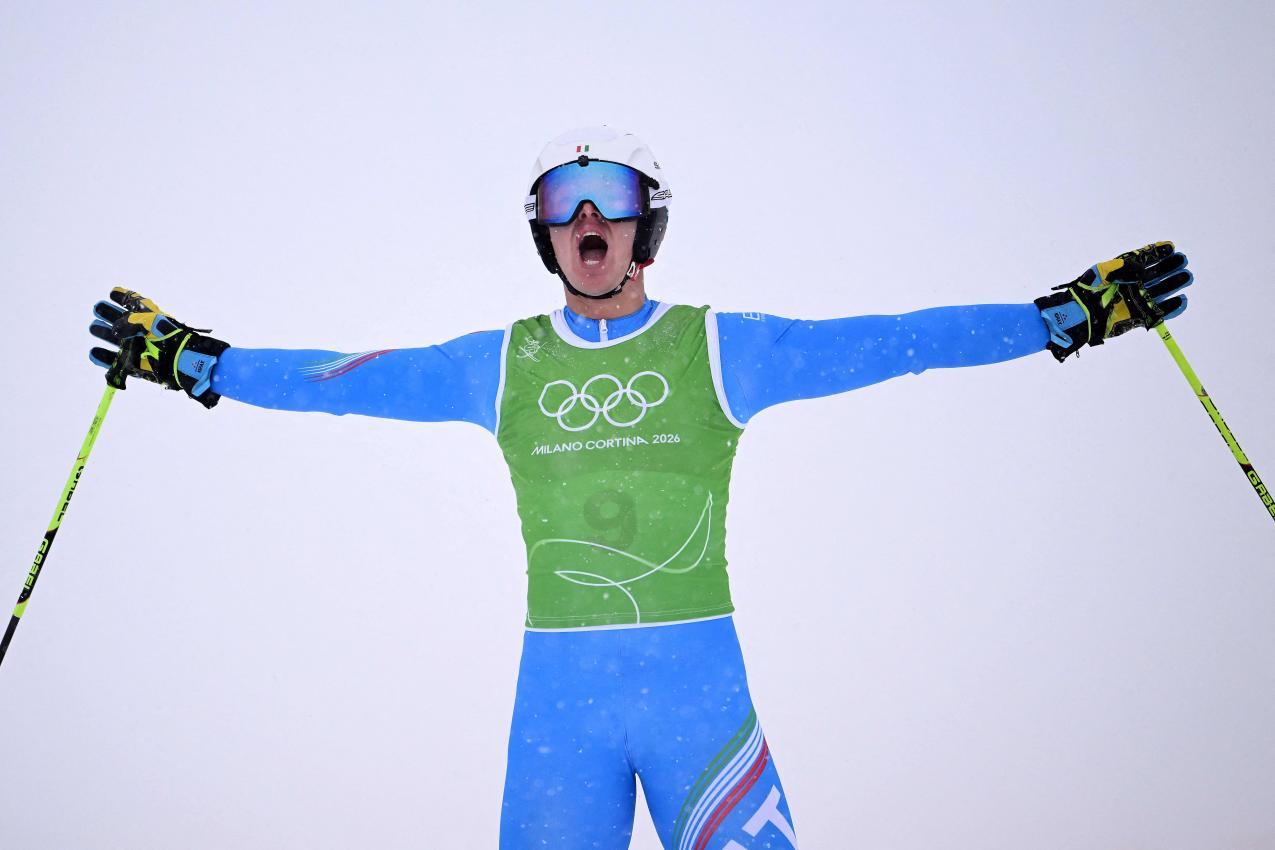 Der Trentiner Simone Deromedis holte Gold im Skicross. © APA/afp / KIRILL KUDRYAVTSEV