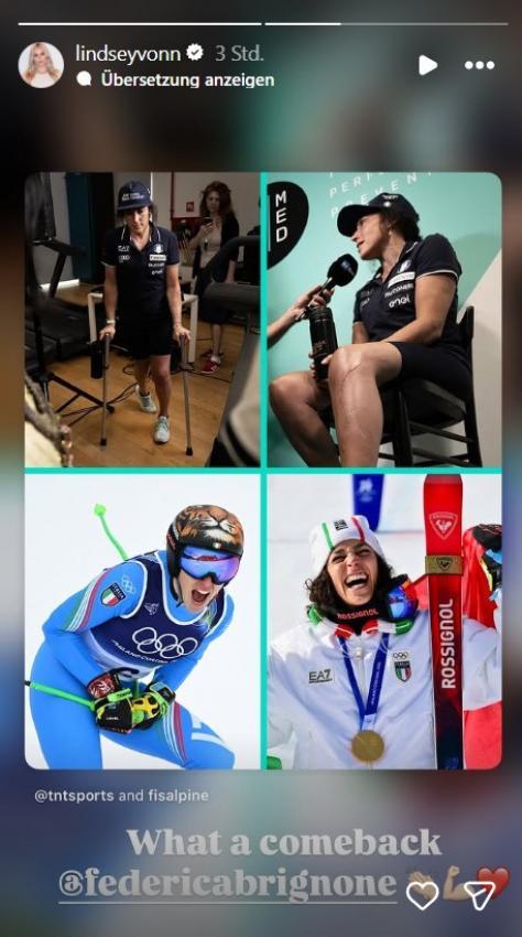 Die Instagram-Story von Lindsey Vonn.