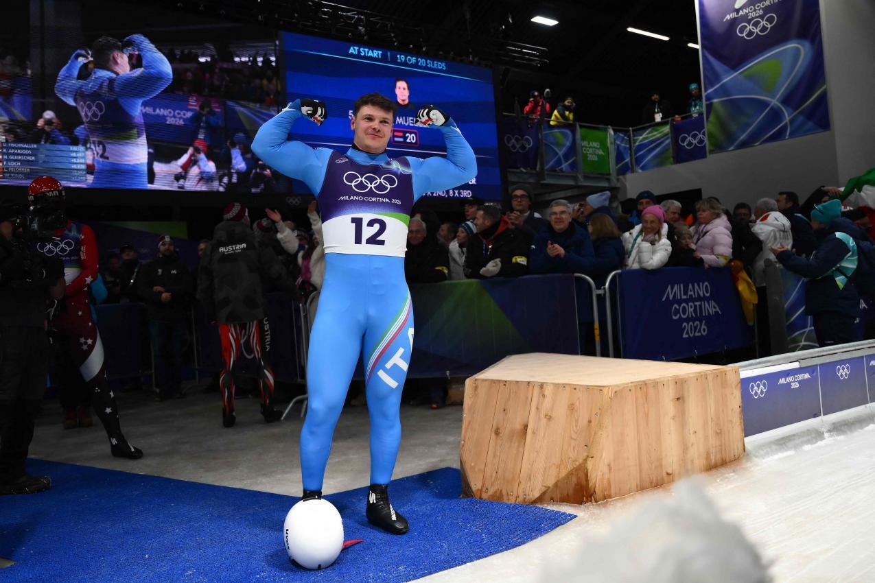 Dominik Fischnaller holte Bronze. © APA/afp / MARCO BERTORELLO