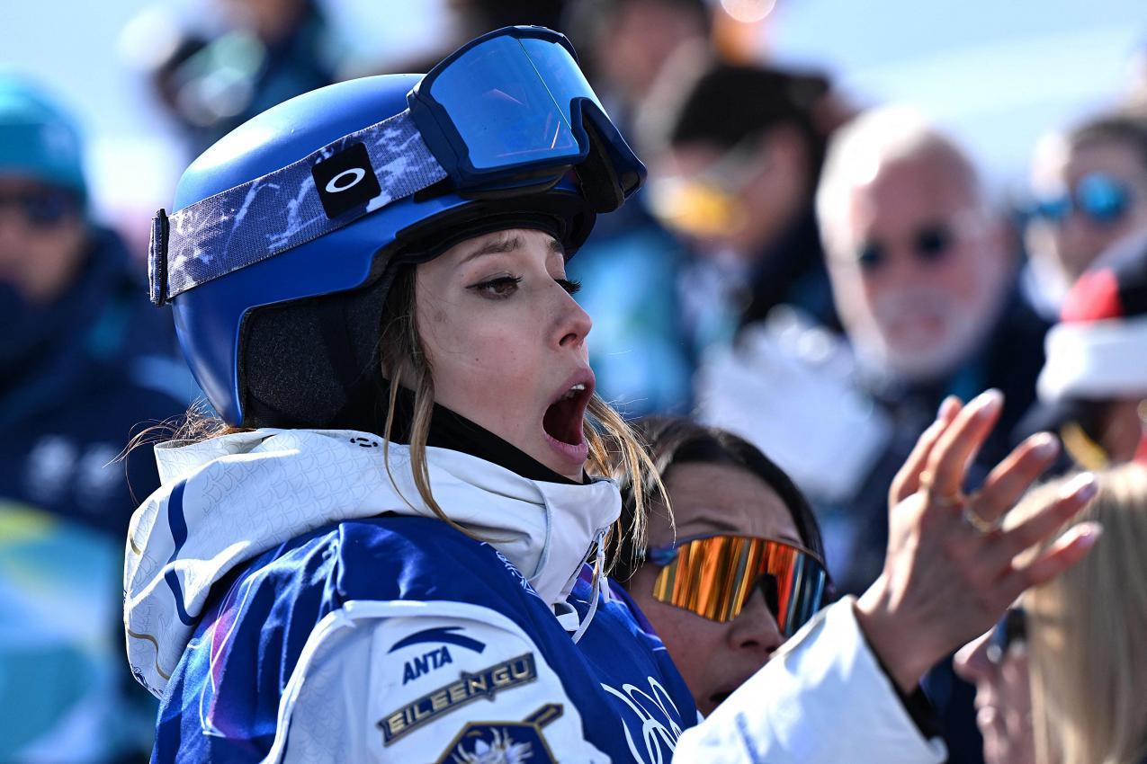 Eileen Gu konnte ihr Glück nicht fassen. © APA/afp / KIRILL KUDRYAVTSEV