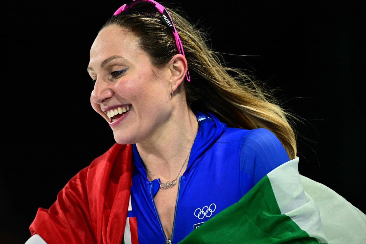 La patineuse de vitesse Francesca Lollobrigida a également remporté deux médailles d'or. © APA/afp / JULIEN DE ROSA
