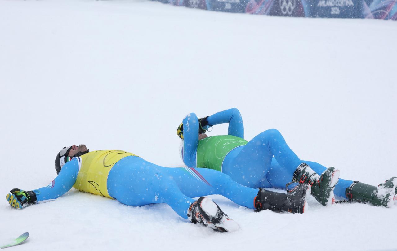Erst vor zwei Tagen haben Simone Deromedis und Federico Tomasoni abgeräumt. © ANSA / SERGEI ILNITSKY