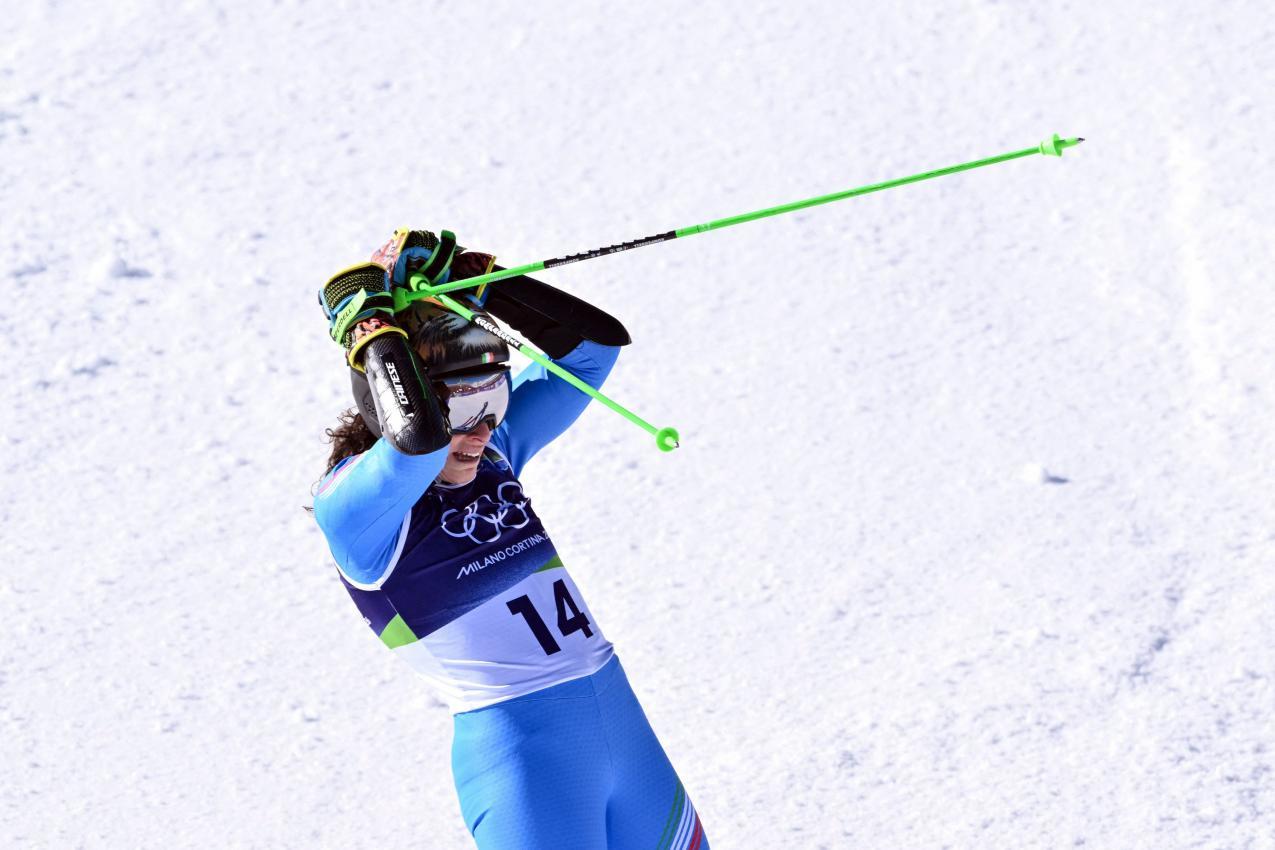 Federica Brignone ist Doppel-Olympiasiegerin. © APA/afp / TIZIANA FABI