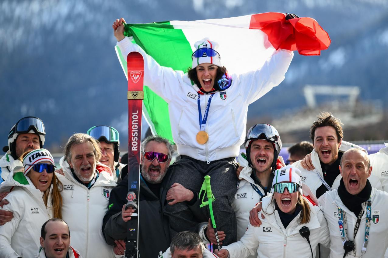 Federica Brignone ist Olympiasiegerin im Super-G. © APA/afp / MARCO BERTORELLO