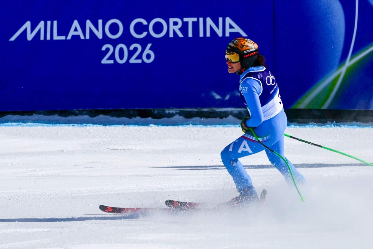 Federica Brignone wurde in der Abfahrt Zehnte. © APA/afp / STEFANO RELLANDINI