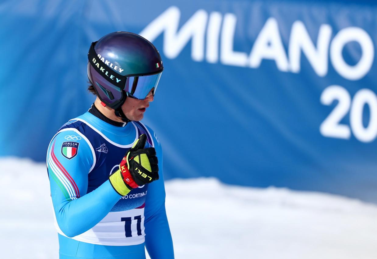 Giovanni Franzoni kämpft mit Alex Vinatzer  um eine Medaille. © ANSA / ANNA SZILAGYI