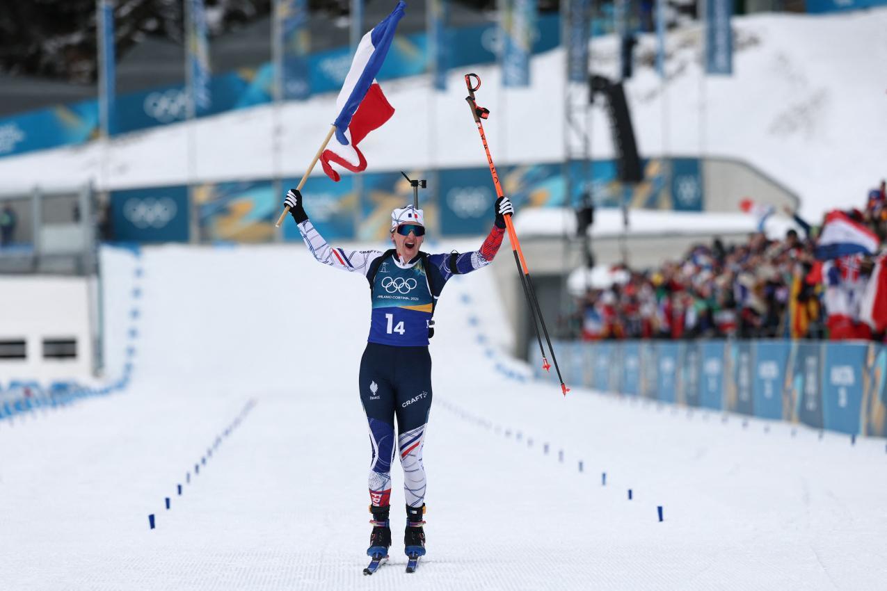 Julia Simon holte mit Frankreich Gold. © APA/afp / FRANCK FIFE