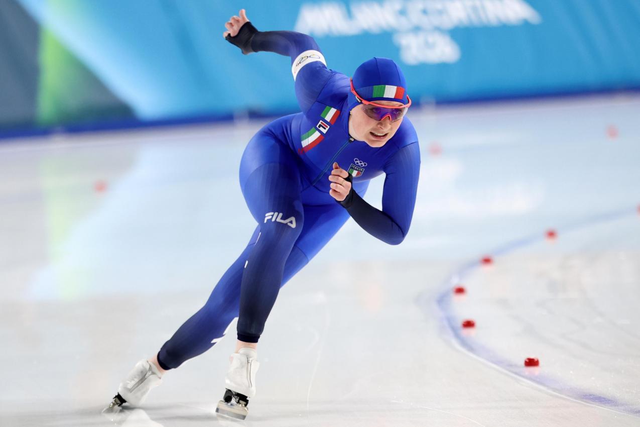 Maybritt Vigl am Sonntag über die 500 Meter. © ANSA / TERESA SUAREZ