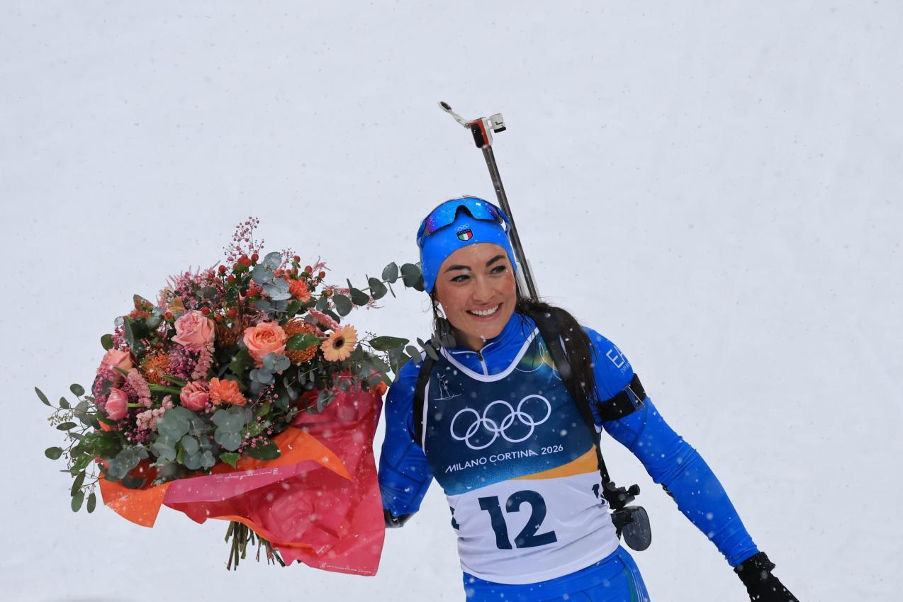 Mit Doro Wierer trat eine Ikone des Biathlon-Sports ab. © ANSA / PIERRE TEYSSOT