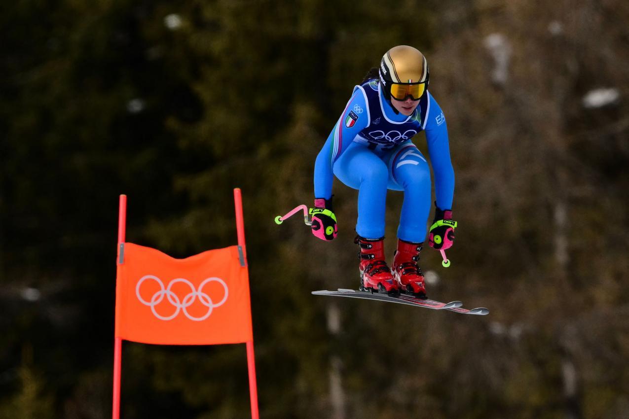 Nadia Delago in der Team-Kombination bei den Olympischen Spielen. © APA/afp / STEFANO RELLANDINI