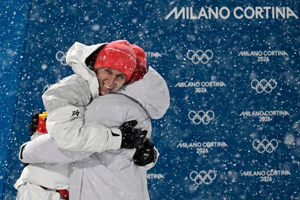 Pawel Wasek und Kacper Tomasiak gewannen Silber. © APA/afp / TOBIAS SCHWARZ
