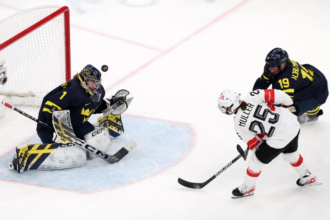 So erzielte Alina Müller den entscheidenden   Treffer. © ANSA / FAZRY ISMAIL
