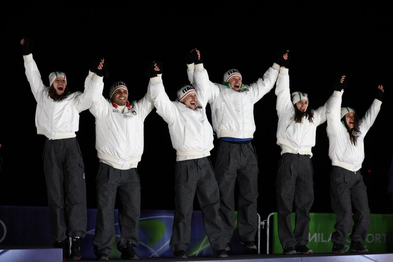 So jubeln unsere Rodler. © APA/afp / FRANCK FIFE