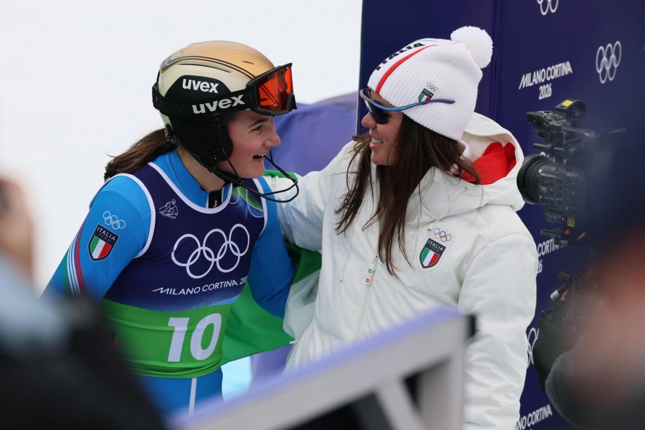 Trocker und Delago freuen sich gemeinsam. © ANSA / ANDREA SOLERO