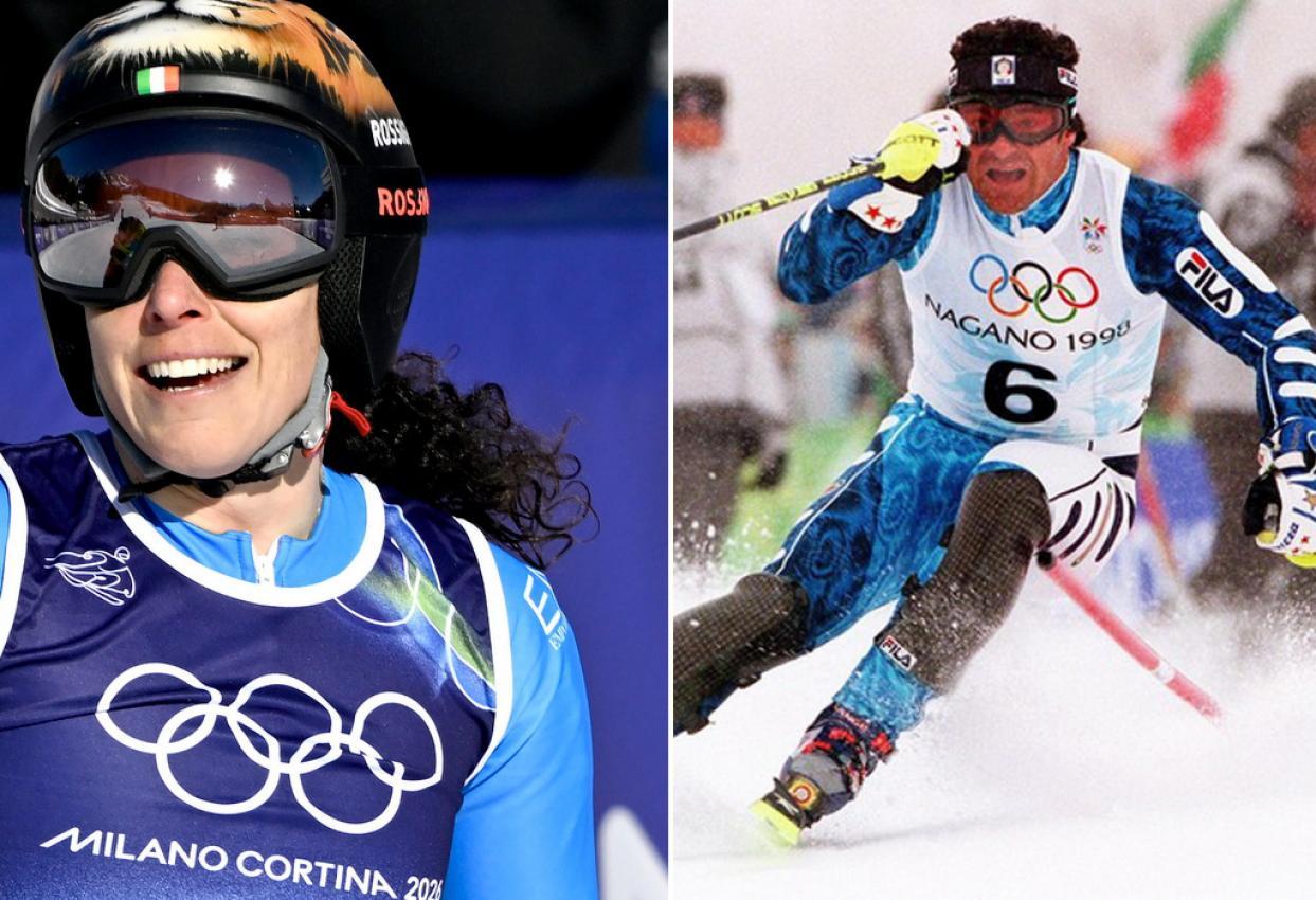 Zwei Champions: Federica Brignone und Alberto Tomba. © ANSA / ANSA