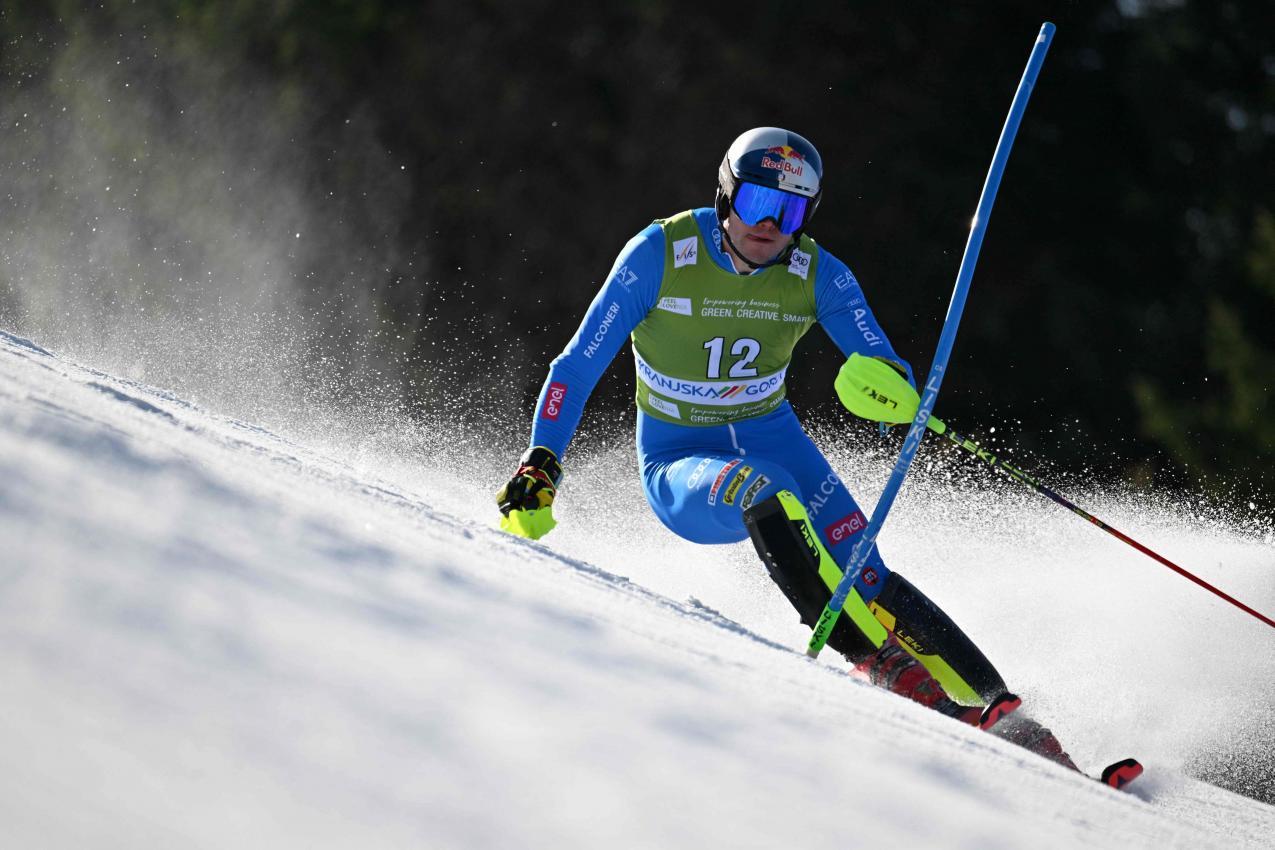 Alex Vinatzer beim Weltcup in Kranjska Gora. © APA/afp / JURE MAKOVEC
