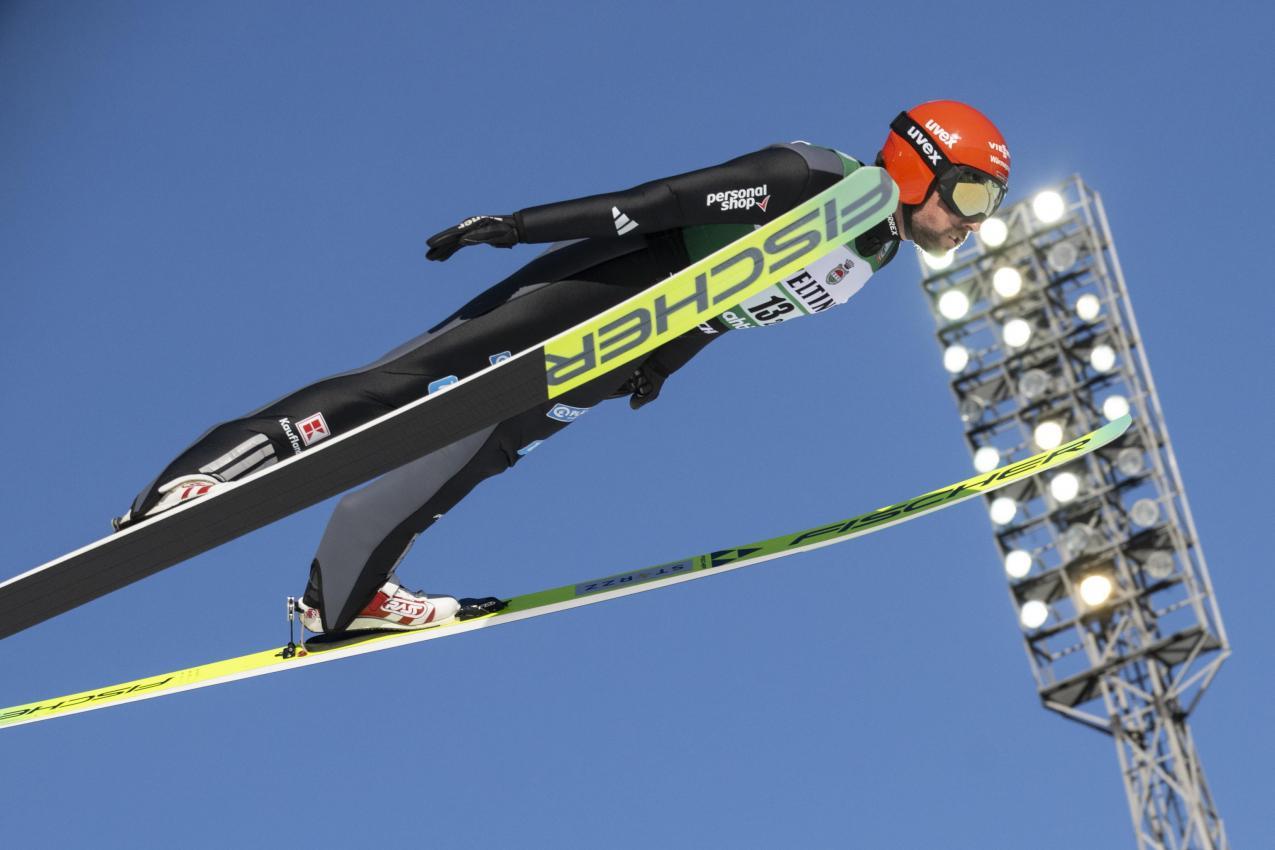 Johannes Rydzek in Aktion. © ANSA / Jussi Eskola