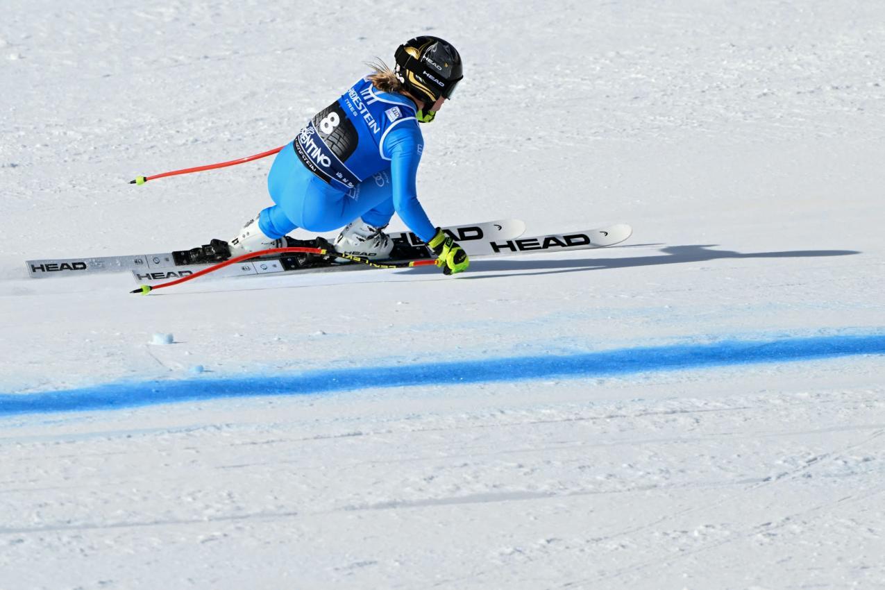 Laura Pirovano raste zu ihrem ersten Sieg. © APA/afp / ANDREAS SOLARO