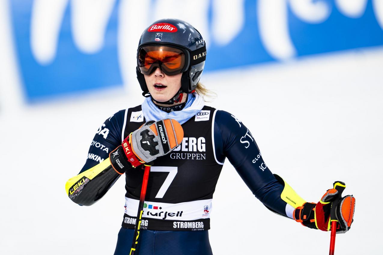 Mikaela Shiffrin holte ihre sechste große Kugel. © ANSA / JEAN-CHRISTOPHE BOTT