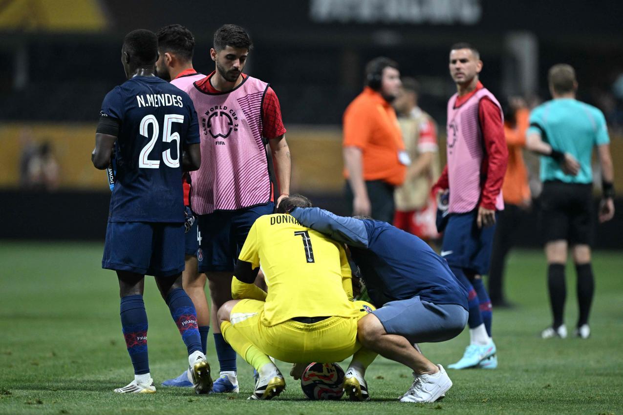 Gianluigi Donnarumma verletzte bei der Klub-WM Jamal Musiala schwer. © APA/afp / PATRICIA DE MELO MOREIRA