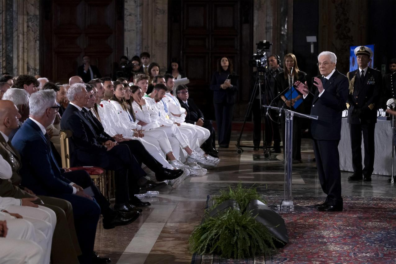 Sergio Mattarella kürte Italiens Olympia-Helden. © ANSA / MASSIMO PERCOSSI